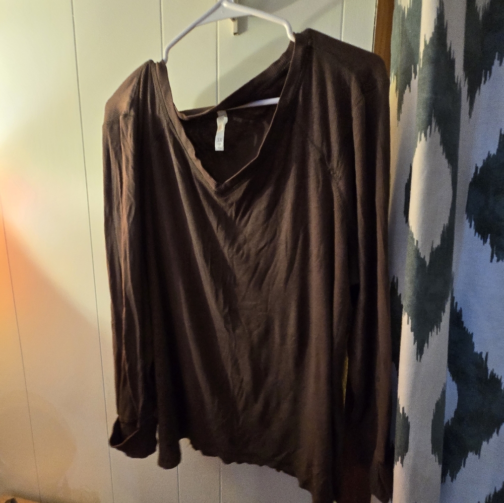 Brown Long Sleeve Night Shirt